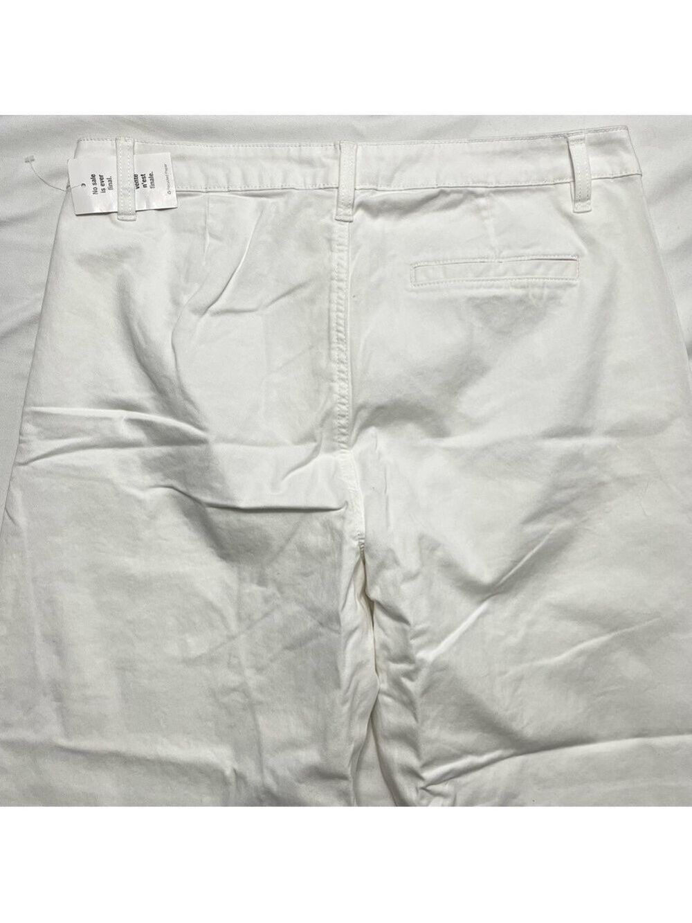 Cleo White Wide Leg Trouser Pants | Size 12 | High Rise Stretch Cotton - Picture 6 of 10
